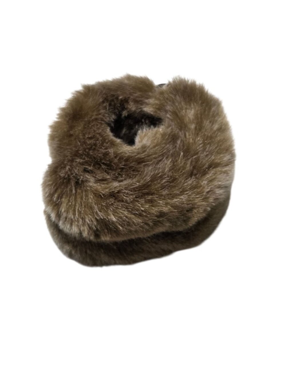Terne Faux Fur Quartz Bracelet Watch Japan Movement Brown Snap Band View 3